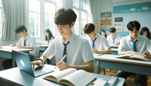 Students studying